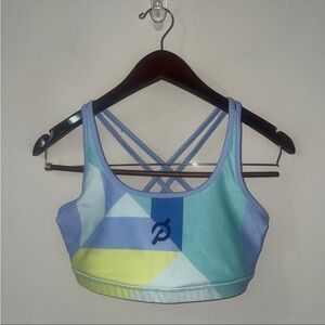 Peloton x WITH Color Block Triangle Pyramid Abstract Sports Bra